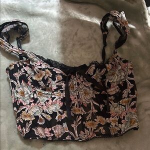 Floral Print Bustier Top